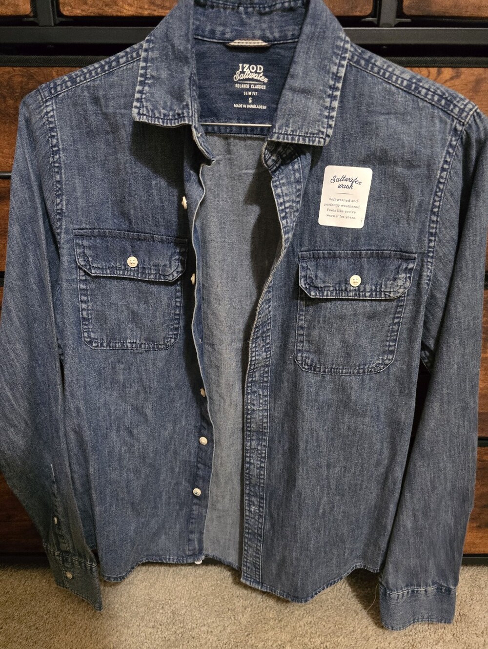 NWT Izod Denim Shirt Jacket in Medium Blue